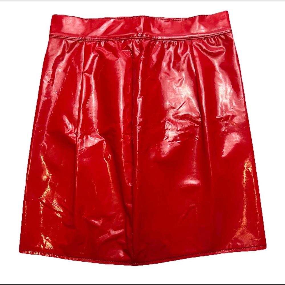 Stormy Leather San Francisco Mini Skirt Sexy Red Zipper Womens S Hand Made USA